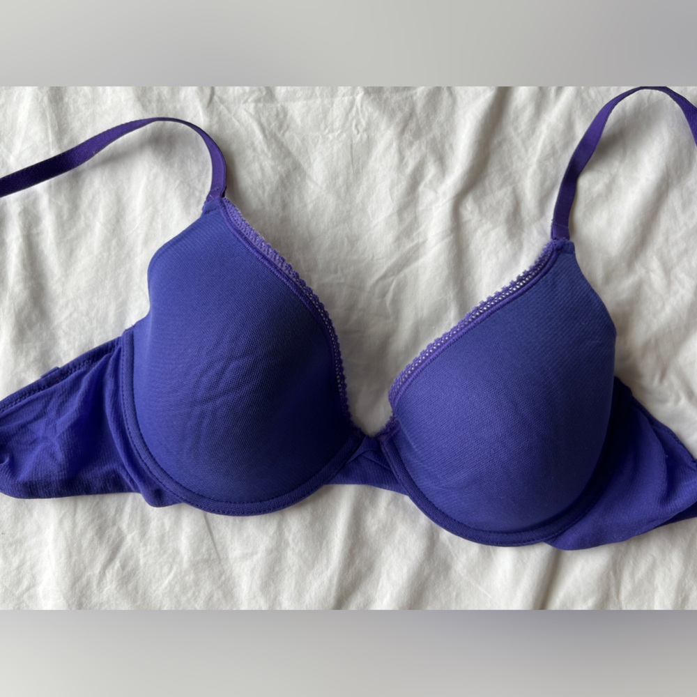 On Gossamer Purple mesh padded bra 34A NWOT
